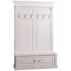Garderobe Landhaus aus Kiefernholz, 2 Türen, 6 Hacken