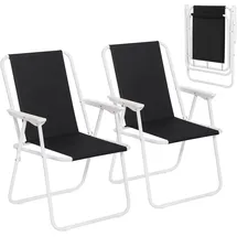 Woltu Campingstuhl Faltbar, 2er Set, Faltstuhl Klappstuhl Komfortable, Angelstuhl Ultraleichter mit Armlehnen für Picknick, Outdoor, Wandern,