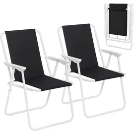 Woltu Campingstuhl Faltbar, 2er Set, Faltstuhl Klappstuhl Komfortable, Angelstuhl Ultraleichter mit Armlehnen für Picknick, Outdoor, Wandern,