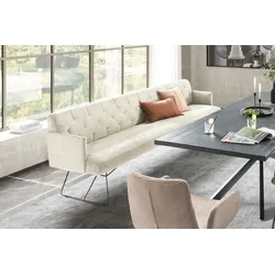 KAWOLA Esszimmerbank CHARME Cord cremeweiß 166cm