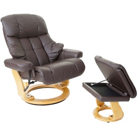 MCA Furniture Calgary XXL Relaxsessel mit Hocker, bis 180 kg belastbar, braun,