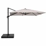 Rechteckiger Sonnenschirm 3 X 4 M, Seitlich Versetzt, Drehbar, Grau, Aus Aluminium Cezir