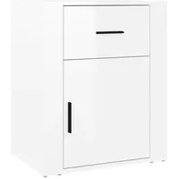 VidaXL Nachttisch Hochglanz-Weiß 50x36x60 cm Holzwerkstoff Modell 2