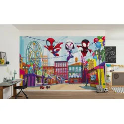 Kindertapete KOMAR "Marvel Spidey And His Amazing Friends Theme Park", bunt, B:400m H:250m, Vlies, Tapeten