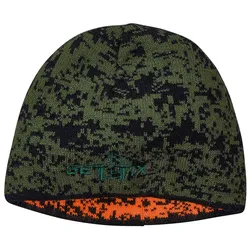 Gettix Wende-Strickmütze, grün pixel/orange pixel