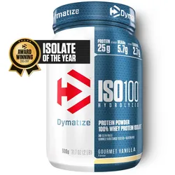 Dymatize Iso100 Hydrolyzed Isolat Protein Pulver Gourmet Vanilla 932g Dose