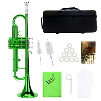 Brass Trompete, Musikinstrument Trompete für Home School Band(Grün)