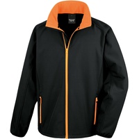 Result Softshell Jacke (bedruckbar), black/orange, 4XL