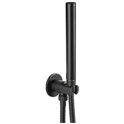 Handbrause-Set Enzan Nero mit Stabhandbrause und Schlauch, schwarz matt - 93 161 68