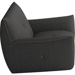 Sessel EGOITALIANO "Yuki, extravagantes Design und höchster Sitzkomfort, tolle Details", schwarz (cervia, grau), B:94cm H:85cm T:90cm, Microfaser BOUNCE (80% Polyamid, 20% Elastan), Sessel, Einzelsessel Lounge-Sessel, mit bioelasatische MIcrofaser BOUNCE bezogen