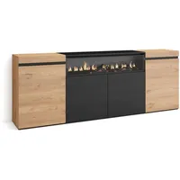 SKRAUT HOME Sideboard, Mehrfarbig, Holzwerkstoff, Rechteckig, 35x75x200 cm, Wohnzimmer, Kommoden - Sideboards, Sideboards