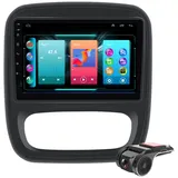 32GB Android 12 Autoradio Navi GPS Für Renault Trafic 3 X82 2014-2021 9 Zoll HD Touchscreen Autoradio Bluetooth CarPlay DAB+Radio WiFi,Mirrorlink,FM RDS Radio,mit Rückfahrkamera+Lenkradkontrolle DSP