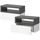 Vicco Nachttisch Urbano, 45x28cm, Weiß Anthrazit, 45 x 28 cm 2er Set