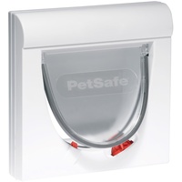 PetSafe Staywell Klassische Magnetische Katzenklappe, Magnet-Schlüssel gibt nur Ihrer Katze Zugang - hält fremde Tiere draußen, mit 4 Verschlussoptionen, für Katzen bis zu 7 kg, Weiß