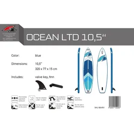 F2 SUP Board Stand Up Paddle Board OCEAN LTD 320 x 10,5 cm blau