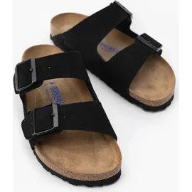 Birkenstock Arizona Weichbettung Veloursleder schmal schwarz 41