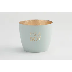 Madras Windlicht M It's a boy pastellblau/gold