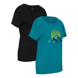 bonprix Funktionsshirt schnelltrocknend 2er-Pack, petrol, 44/46 (L)
