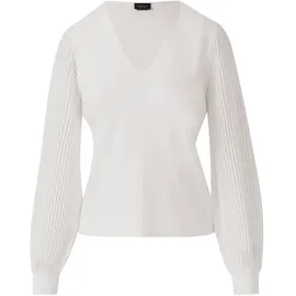 s.Oliver Feinstrickpullover mit V-Ausschnitt und semitransparenten Ärmeln Beige 48