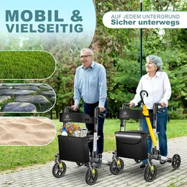 Kesser Leichtgewicht Rollator faltbar mit Sitz Schwarz