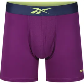Reebok Boxer "TULLY", Herren, Gr. S, bunt (aubergine, grau, vector, navy), Obermaterial: 92% Polyester, 8% Elasthan, unifarben, eng, Unterhosen, basic, bequem, weich, mit Logo, breiter Bund