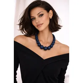 COLLEZIONE ALESSANDRO Kette mit Anhänger Aleika Blau / Holz