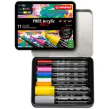 Stabilo Acrylmarker FREE Acrylic 11er Pack - Starter Kit
