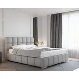 Homesy Polsterbett BLISS Luxus-Bett mit Lattenrost Wahl federkernmatraze, kokosmatratze, (Stabile Rahmenkonstruktion Metallrahmen), Ein Luxusbett in jeder Größe 140x200cm 160x200 cm 180x200cm grau 160 cm