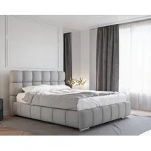 Homesy Polsterbett BLISS Luxus-Bett mit Lattenrost Wahl federkernmatraze, kokosmatratze, (Stabile Rahmenkonstruktion Metallrahmen), Ein Luxusbett in jeder Größe 140x200cm 160x200 cm 180x200cm grau 160 cm