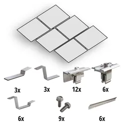 Prior PV Flachdach-Aufständerungs-Set 2x3 Solarmodule
