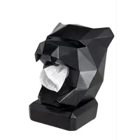 NEUSTEIN Panther Taschentuchbox Taschentuchspender Panther-Kopf schwarz Design Figur Taschentuchhalter