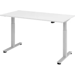bümö elektrisch höhenverstellbarer Schreibtisch weiß 160x80 cm - Schreibtisch höhenverstellbar elektrisch, elektrischer Schreibtisch & Gaming Tisch,