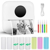 GuKKK Mini Drucker, Mobiler Fotodrucker, Tragbarer Mini Fotodrucker, Wireless Fotodrucker Thermodrucker, Mini Drucker für Smartphone, Mini Printer für Lernhilfe, Lernnotizen, Journal, Notizen, Journal