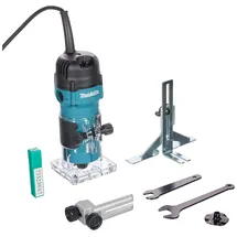 Makita 3711 Kantenfräse mit Tiefenanschlag/Parallelanschlag/Längsanschlag