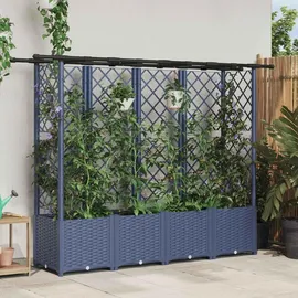 vidaXL Hochbeet mit Rankgitter und Dach 203 x 40 x 138 cm Grau