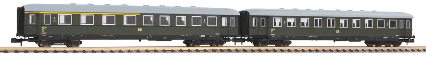 PIKO N 40628 - N 2er Set Schürzeneilzugwagen 1./2. Klasse + 2. Klasse DR III