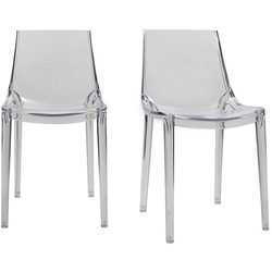 Chaises design empilables transparentes intérieur - extérieur (lot de 2) YZEL