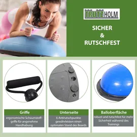 Baumarktplus TRUTZHOLM Balancetrainer Yoga Gymnastik Balance Half Ball Trainingsball Blau