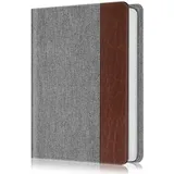 Fintie Fotoalbum 10 x 15 cm – 112 Fotos, Premium-veganes Ledereinband mit Druckknopfverschluss, tragbare Brieftaschen-Fotoalben, Denimgrau