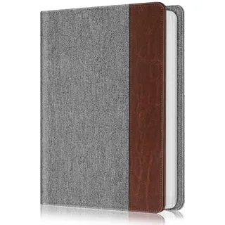 Fintie Fotoalbum 10 x 15 cm – 112 Fotos, Premium-veganes Ledereinband mit Druckknopfverschluss, tragbare Brieftaschen-Fotoalben, Denimgrau