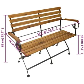 vidaXL Gartenbank 112 x 85 x 111 cm Braun