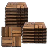 etc-shop Holzfliese Akazie 30 x 30 cm Terrassenplatten Klicksystem Außen Klickfliesen Balkon Terrassenfliesen Holz, wetterfest rutschfest, H 1,9 cm, 30er Set