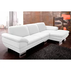 CALIA ITALIA Ecksofa »Glamour, italienisches Designsofa, tollem Sitzkomfort zum Entspannen«, mit tollem Lederbezug und Designfuß, L-Form CALIA ITALIA naturweiß
