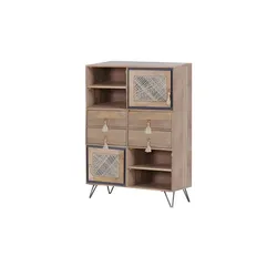 Highboard   Almina , holzfarben , Maße (cm): B: 90 H: 165 T: 45