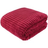 Cottonmarket Decken 170x210 cm - Zweiseitig Tagesdecke - Kuscheldecke Flauschig für Wintergarten und Balkon - Blanket für Terrasse - Gartenmöbel Überwurfdecke - Felldecke - Magenta