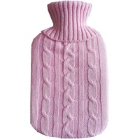 mothcattl Wärmflasche, Wärmflasche, 2000 ml, Acrylfaser, einfarbig, Wärmflasche, Wärmtasche, Schutzbezug, Rosa