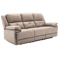 Vente-unique - Relaxsofa elektrisch 3-Sitzer - Stoff - Taupe - dolene