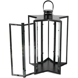 Mojawo Laterne Gartenlaterne Windlicht Sternform Metalllaterne H41cm