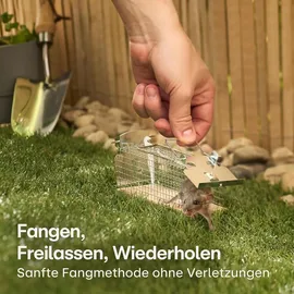 Praknu Mausefalle lebend - 4 Stück - Tierfreundlich & Wiederverwendbar - Aus - Sofort Einsatzbereit