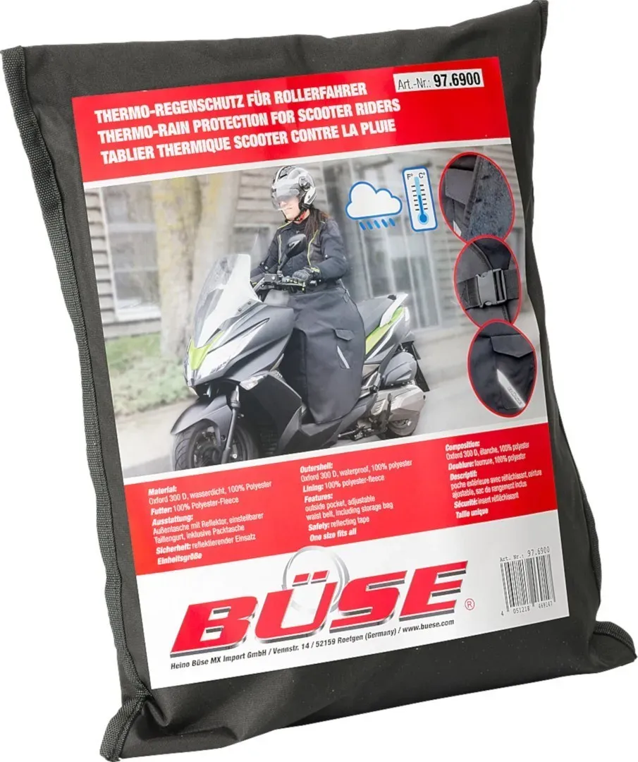 Büse Thermo-Regenschutz für Rollerfahrer, schwarz-weiss für Männer